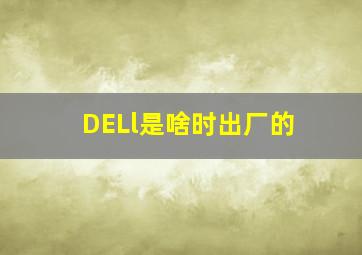 DELl是啥时出厂的