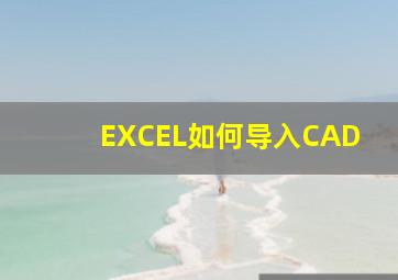 EXCEL如何导入CAD