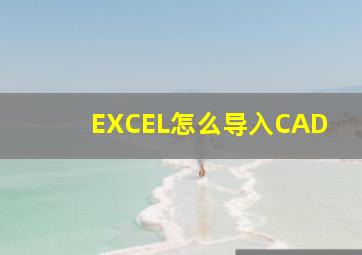 EXCEL怎么导入CAD