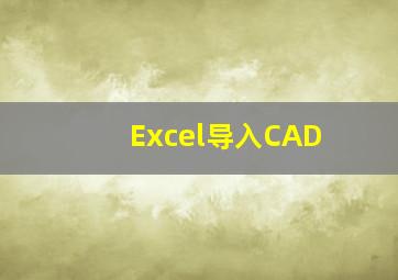 Excel导入CAD