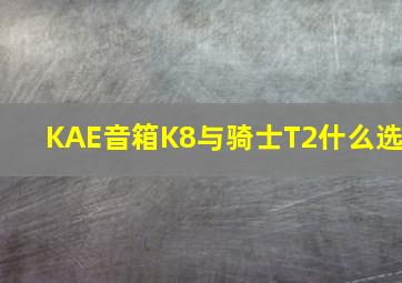 KAE音箱K8与骑士T2什么选