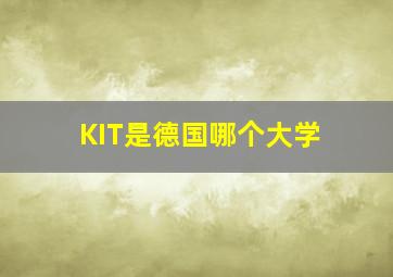 KIT是德国哪个大学