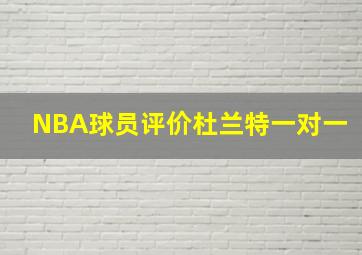 NBA球员评价杜兰特一对一