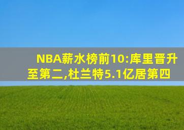 NBA薪水榜前10:库里晋升至第二,杜兰特5.1亿居第四