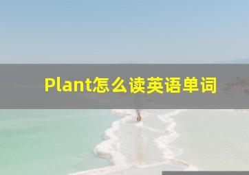 Plant怎么读英语单词