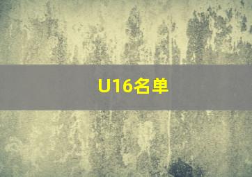 U16名单