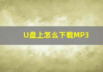 U盘上怎么下载MP3