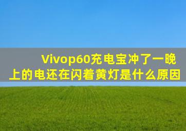 Vivop60充电宝冲了一晚上的电还在闪着黄灯是什么原因