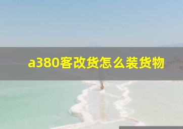 a380客改货怎么装货物