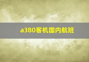 a380客机国内航班