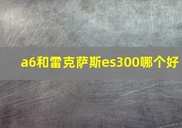 a6和雷克萨斯es300哪个好