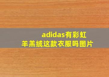 adidas有彩虹羊羔绒这款衣服吗图片