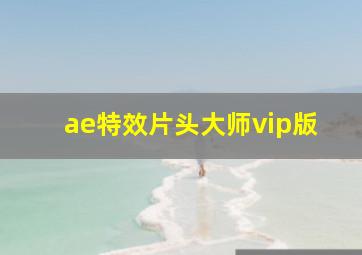 ae特效片头大师vip版