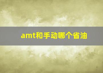 amt和手动哪个省油