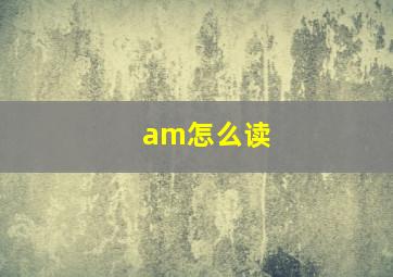 am怎么读