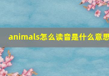 animals怎么读音是什么意思