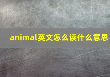 animal英文怎么读什么意思