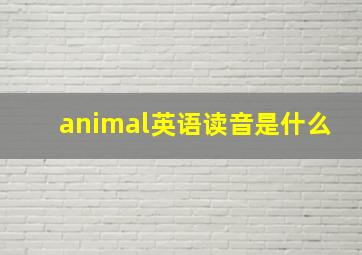 animal英语读音是什么