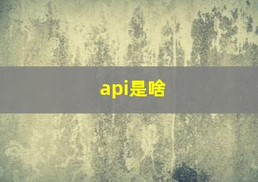 api是啥