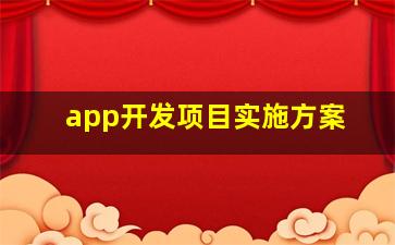 app开发项目实施方案