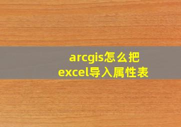 arcgis怎么把excel导入属性表