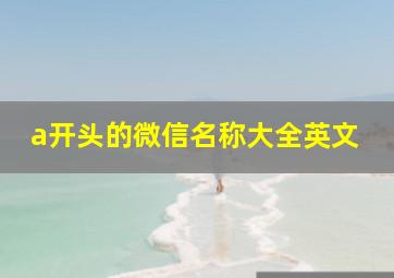 a开头的微信名称大全英文