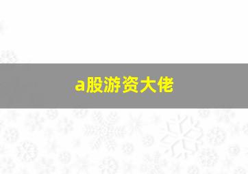 a股游资大佬