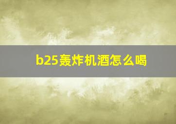 b25轰炸机酒怎么喝