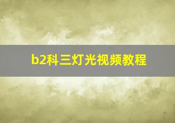 b2科三灯光视频教程