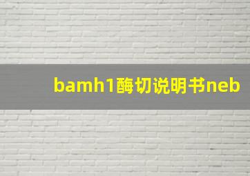 bamh1酶切说明书neb