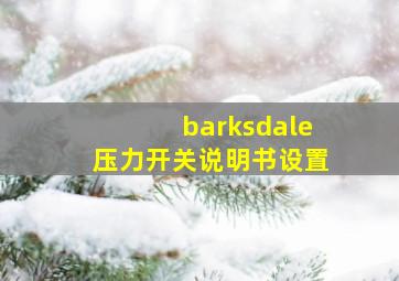 barksdale压力开关说明书设置