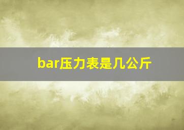 bar压力表是几公斤