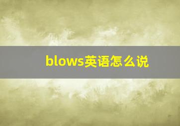 blows英语怎么说