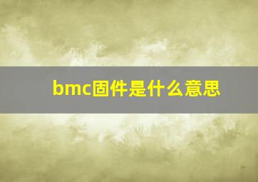 bmc固件是什么意思