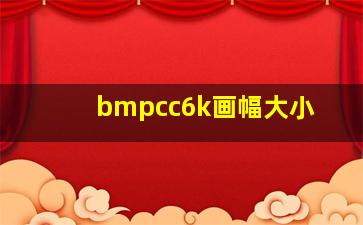 bmpcc6k画幅大小