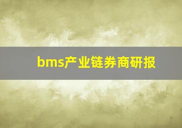 bms产业链券商研报