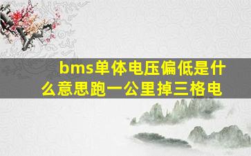 bms单体电压偏低是什么意思跑一公里掉三格电