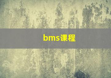 bms课程