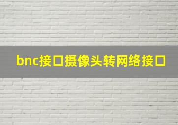 bnc接口摄像头转网络接口