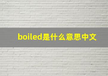 boiled是什么意思中文