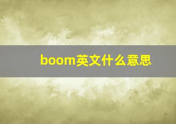 boom英文什么意思