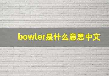 bowler是什么意思中文