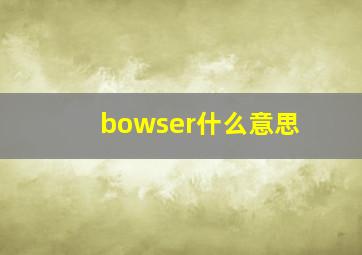 bowser什么意思