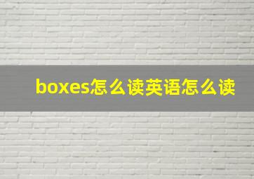 boxes怎么读英语怎么读