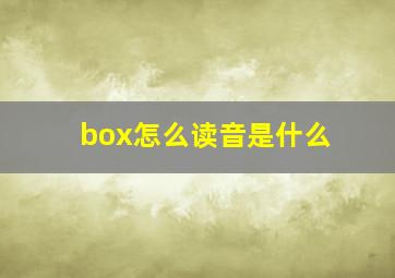 box怎么读音是什么