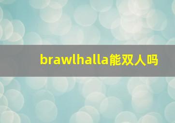 brawlhalla能双人吗