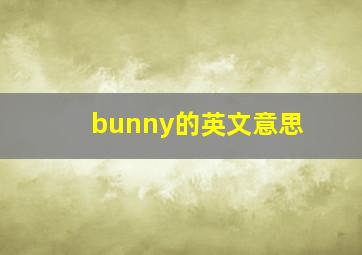 bunny的英文意思