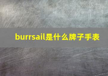 burrsail是什么牌子手表