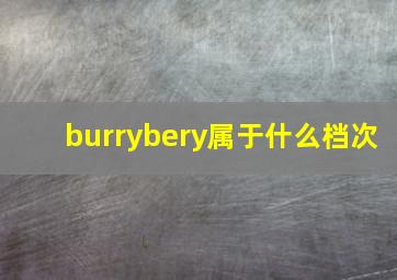 burrybery属于什么档次