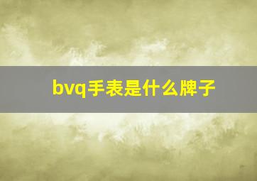 bvq手表是什么牌子